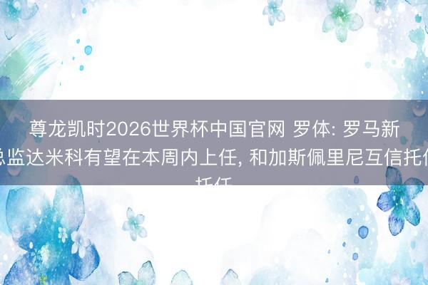 尊龙凯时2026世界杯中国官网 罗体: 罗马新总监达米科有望在本周内上任, 和加斯佩里尼互信托任