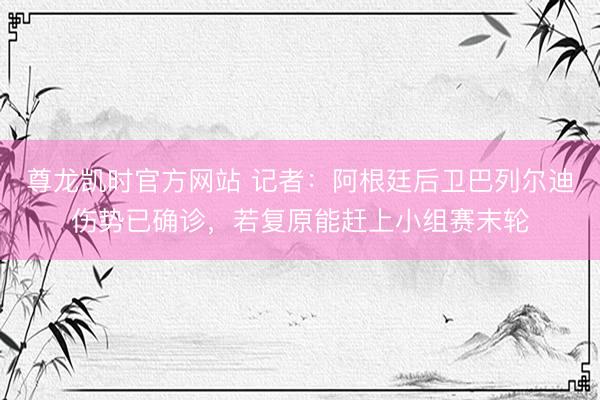 尊龙凯时官方网站 记者：阿根廷后卫巴列尔迪伤势已确诊，若复原能赶上小组赛末轮