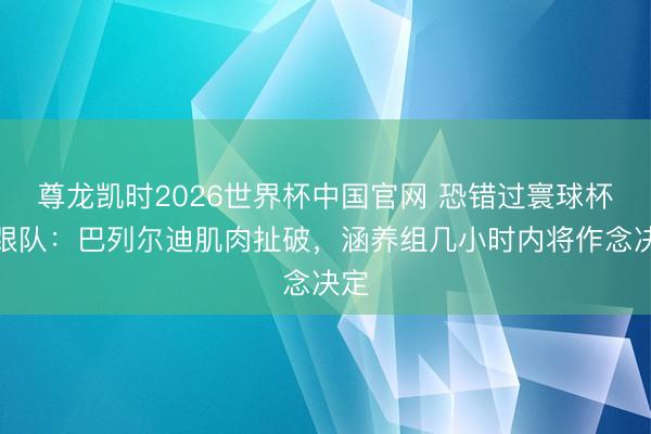 尊龙凯时2026世界杯中国官网 恐错过寰球杯！跟队：巴列尔迪肌肉扯破，涵养组几小时内将作念决定