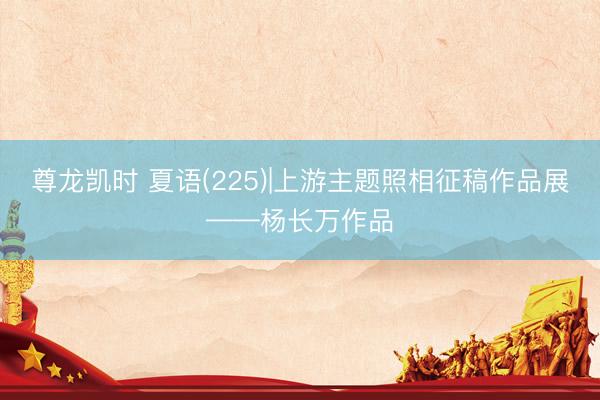 尊龙凯时 夏语(225)|上游主题照相征稿作品展——杨长万作品