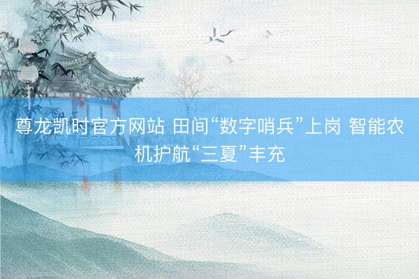尊龙凯时官方网站 田间“数字哨兵”上岗 智能农机护航“三夏”丰充