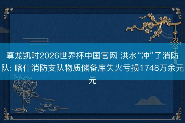 尊龙凯时2026世界杯中国官网 洪水“冲”了消防队: 喀什消防支队物质储备库失火亏损1748万余元