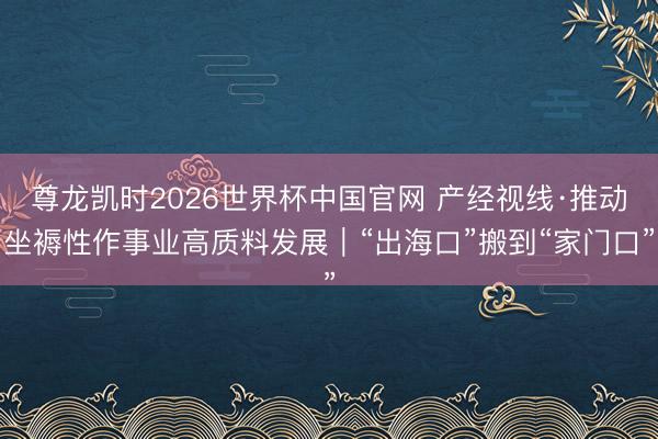 尊龙凯时2026世界杯中国官网 产经视线·推动坐褥性作事业高质料发展|“出海口”搬到“家门口”