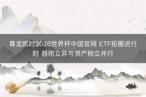 尊龙凯时2026世界杯中国官网 ETF拓圈进行时 器用立异与资产树立并行