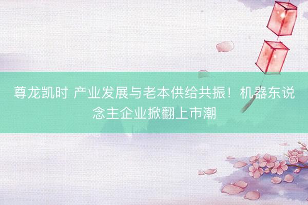 尊龙凯时 产业发展与老本供给共振！机器东说念主企业掀翻上市潮