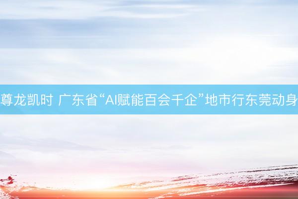 尊龙凯时 广东省“AI赋能百会千企”地市行东莞动身