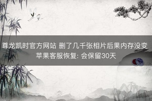 尊龙凯时官方网站 删了几千张相片后果内存没变 苹果客服恢复: 会保留30天